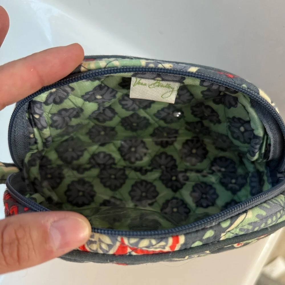 Vera Bradley Black and Red Floral Makeup Pouch - Picture 2 of 2